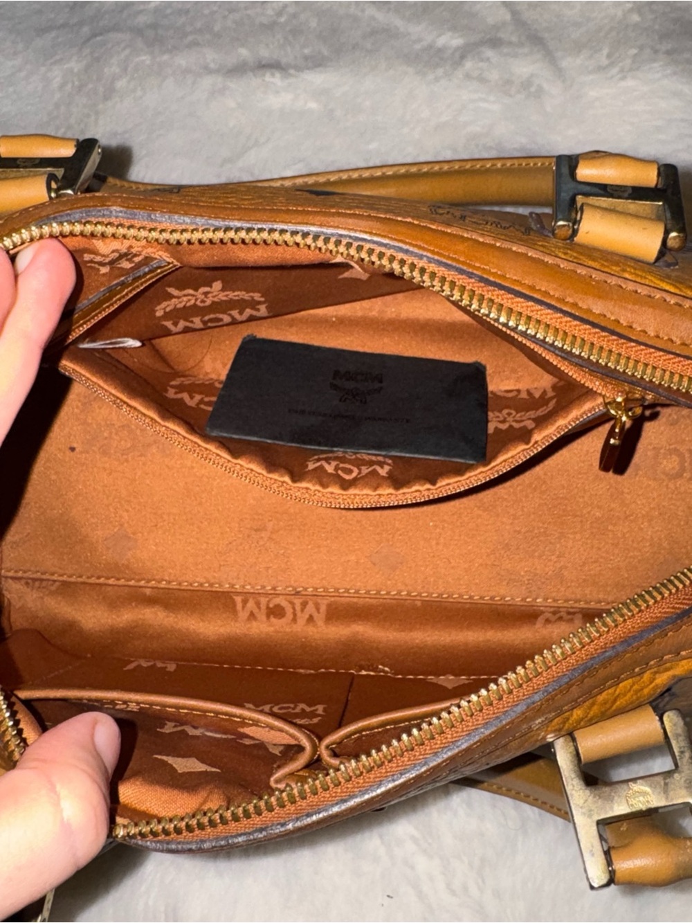 MCM Cognac and Brown Visetos Dome Satchel - Picture 7 of 7